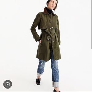 Like New J. Crew Waxed cotton Field Trench Coat